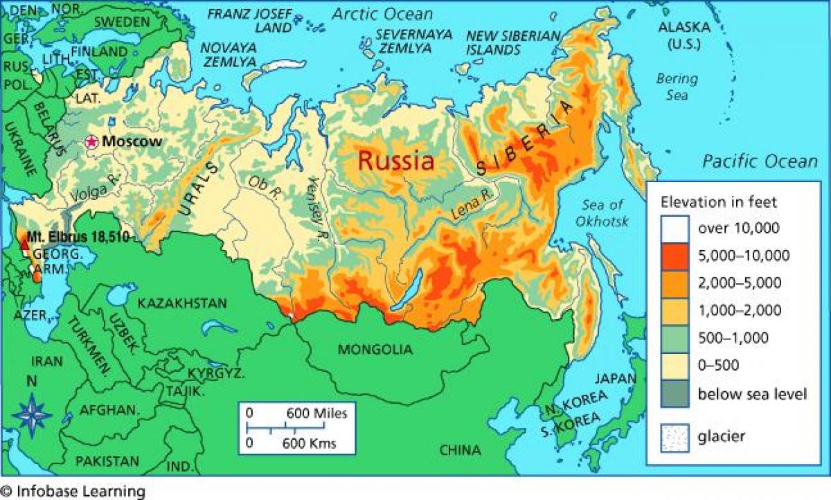 Rusia Elevation Map Altitudine Harta Din Rusia Europa De Est Europa
